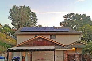 Photo of San Diego Kyocera solar panel installation at the Santos residence