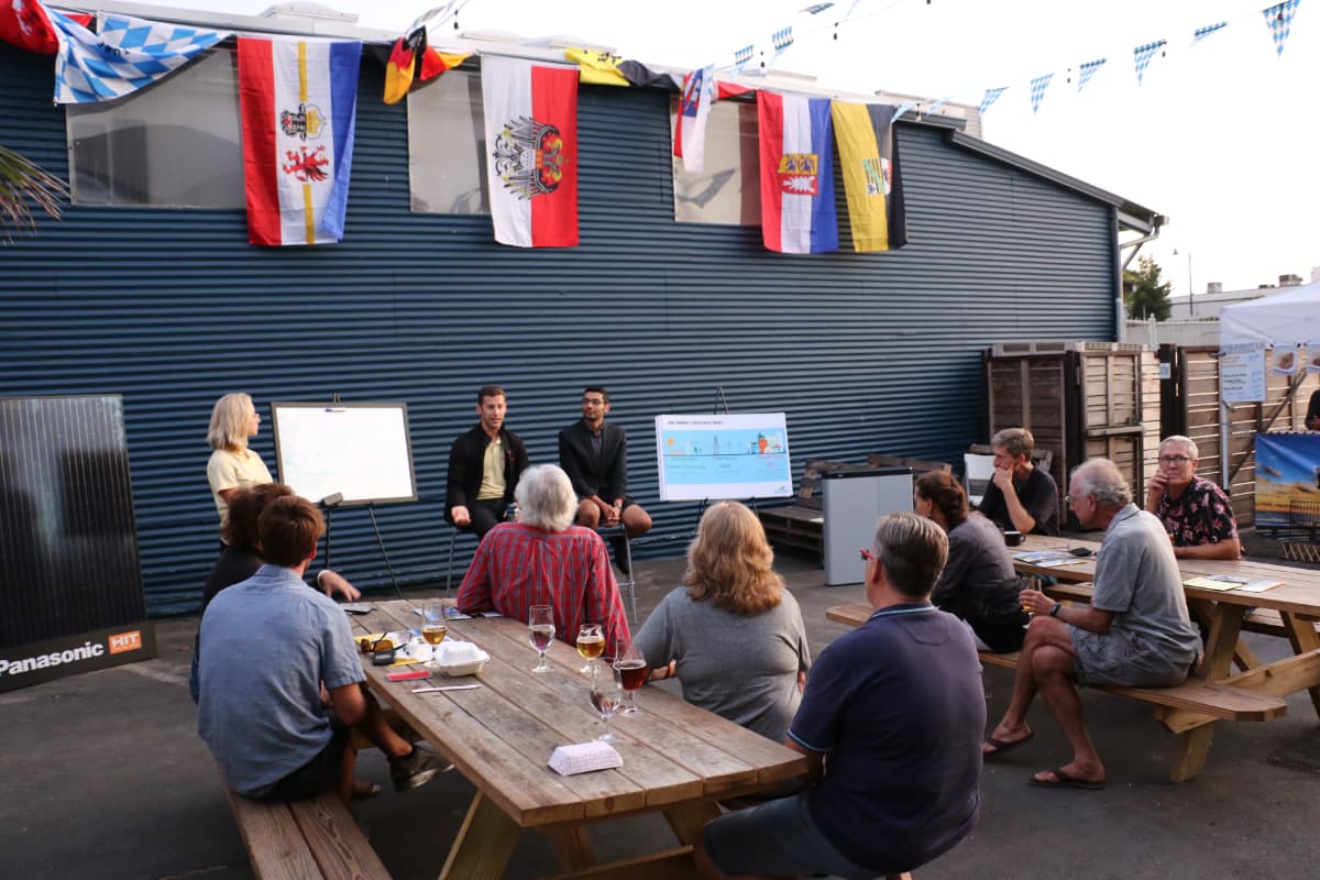 Photo of Solana Beach Power and Pints attendees listening to presentation