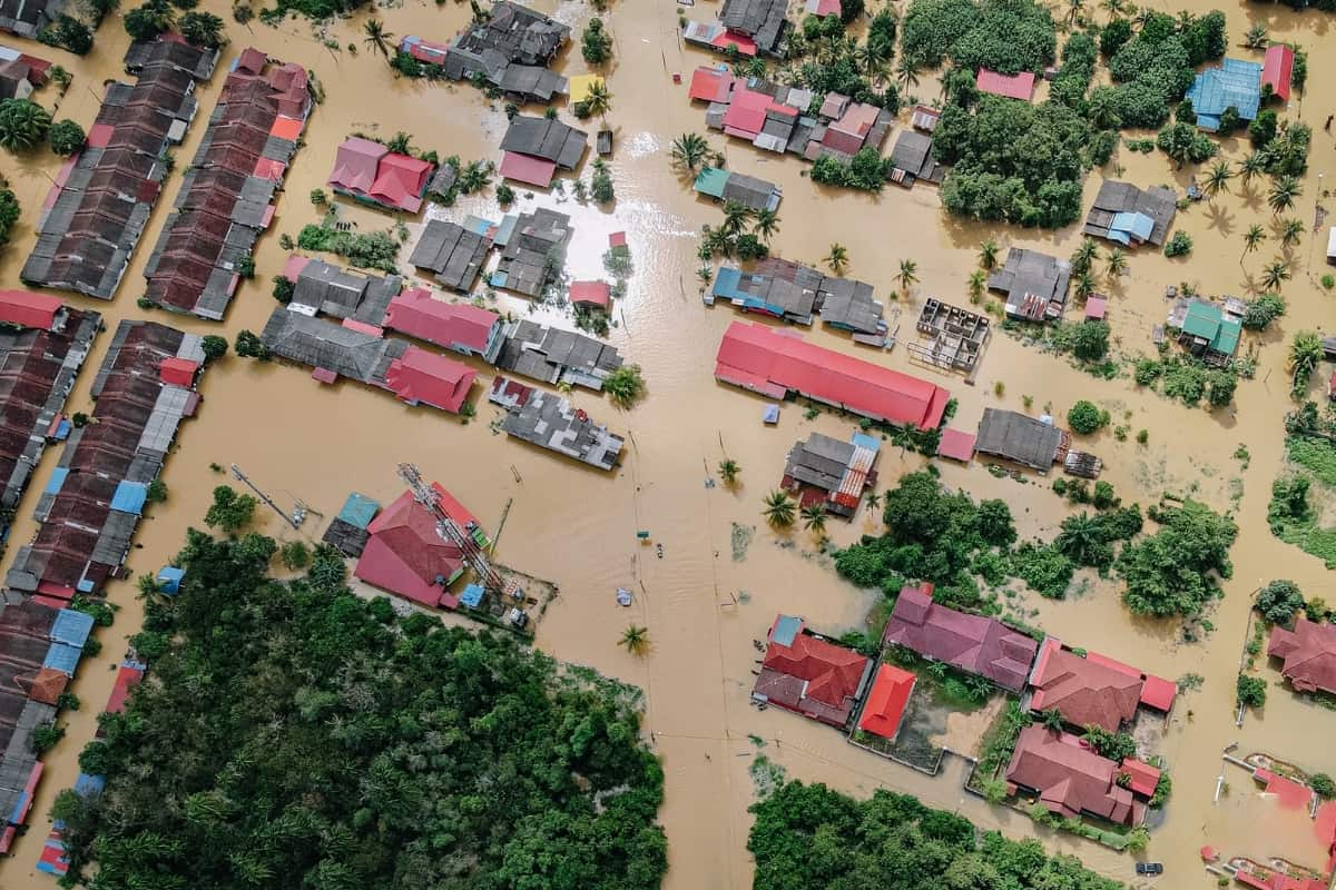 Flooded neighborhood in Western Germany