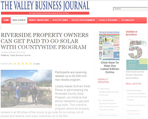 The Valley Business Journal screenshot