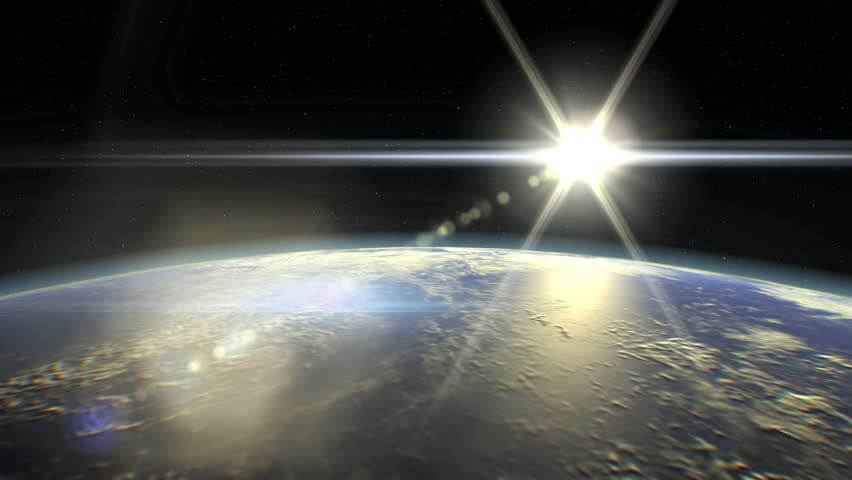 Stunning photo of the sun shining above planet Earth taken from space
