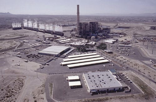 Photo from an elevation showing the Mohave Generating Station