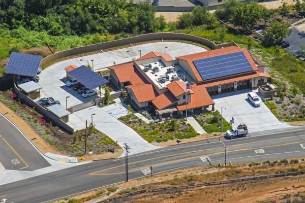 Aerial photo of solar power installation at NCFPD