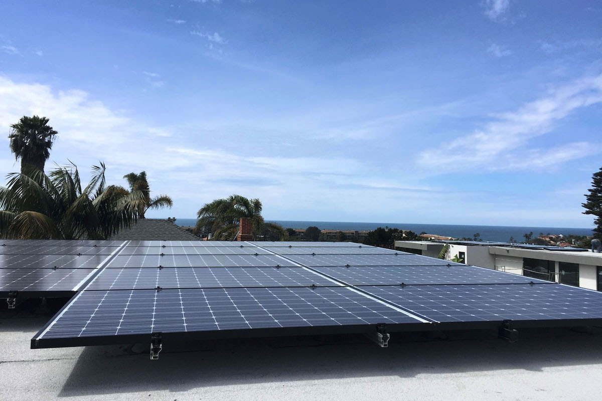 Image of Sullivan Solar Power rooftop solar installation in a Solana Beach.
