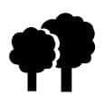 Icon of two trees representing shade