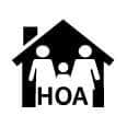 Icon of home and people representing single family HOA living