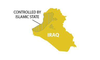Image of Iraq similar to what you would see on a globe