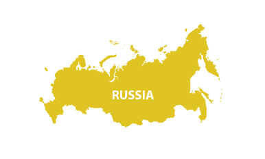 Image of Russia similar to what you would see on a globe