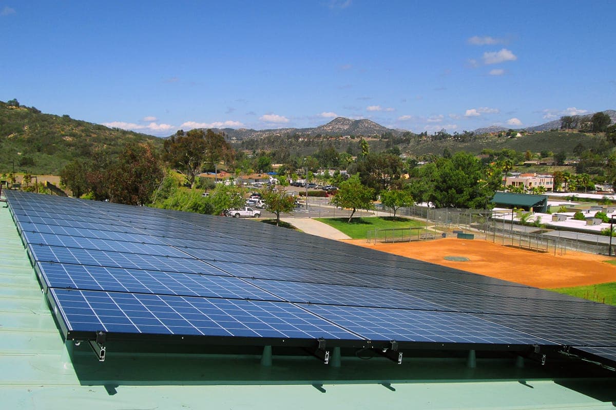 Photo of Poway Kyocera solar panel installation by Sullivan Solar Power at the Chinmaya Mission San Diego