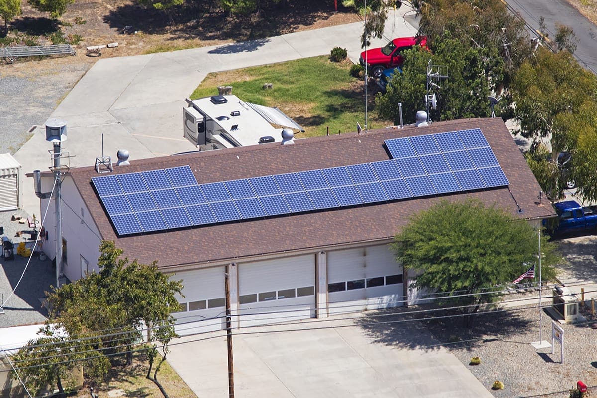 Photo of Fallbrook solar panel installation by Sullivan Solar Power at North County Fire Protection District Station Six