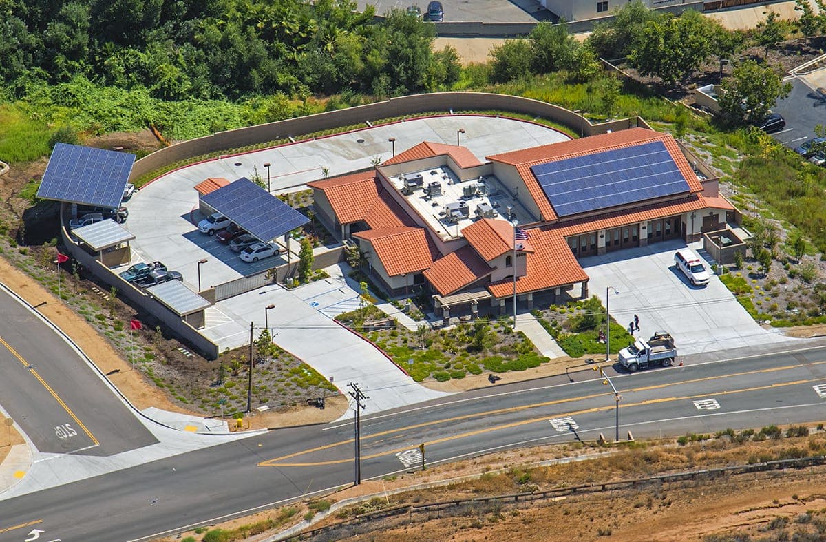 Photo of Bonsall Kyocera solar panel installation by Sullivan Solar Power at the North County Fire District in Bonsall.