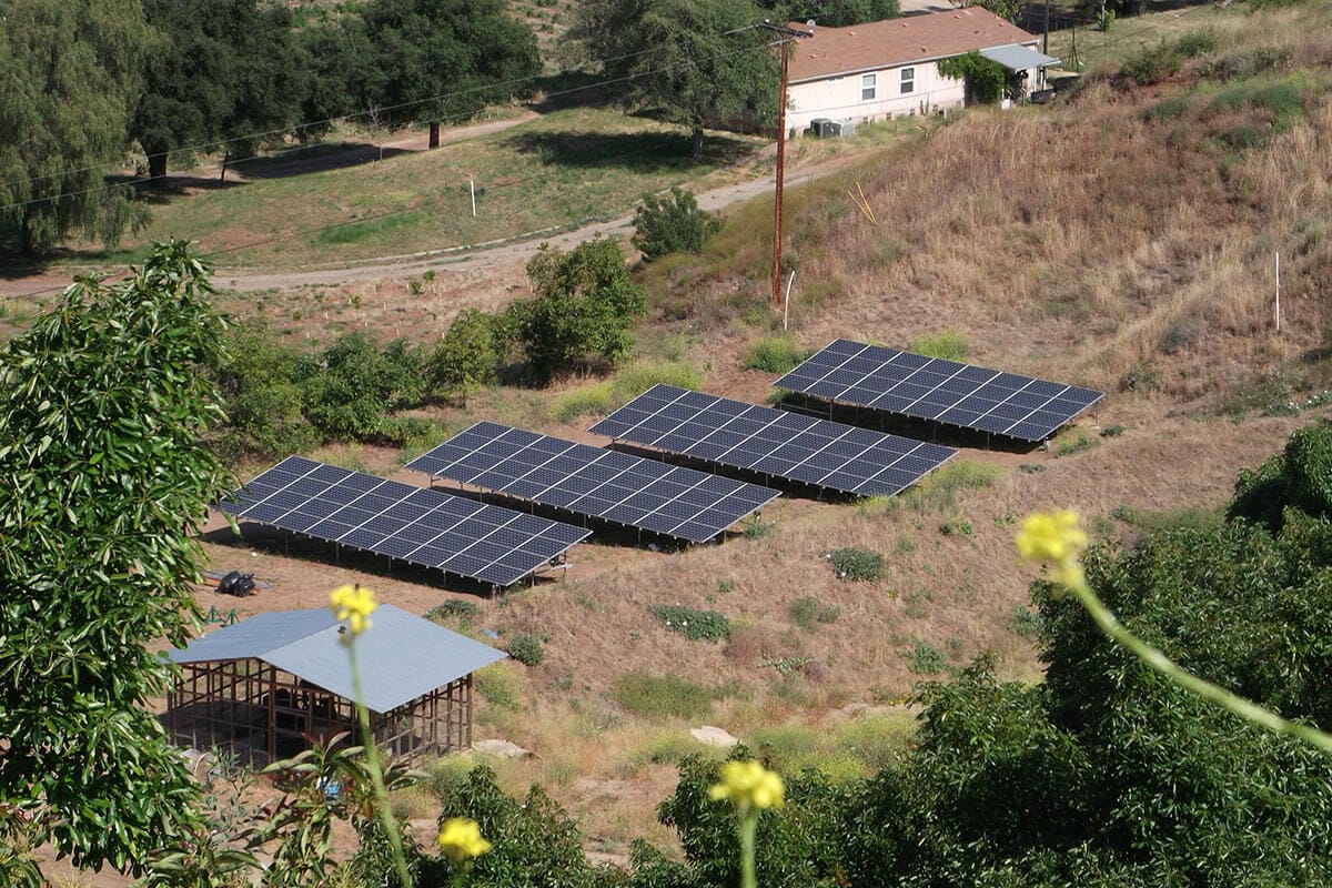 Photo of Pedace Farms solar panel installation in Escondido