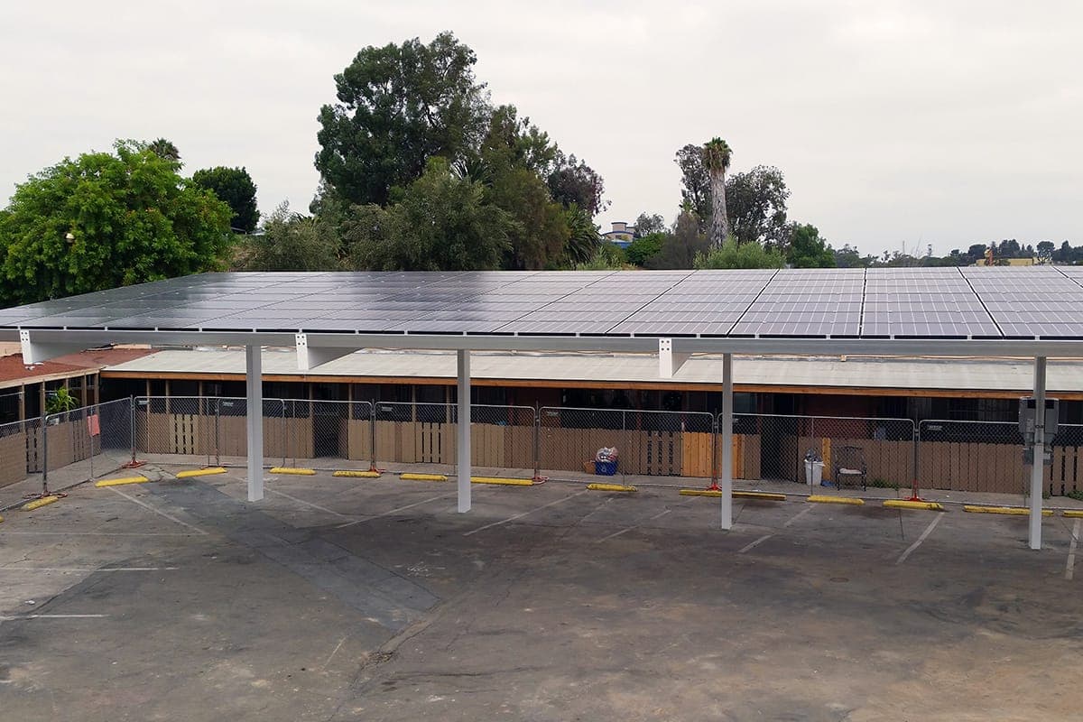 Photo of San Diego solar panel installation at the Bedford Apartments 