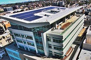 Photo of Thomas Jefferson School of Law solar panel installation in San Diego