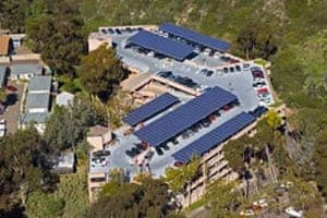 Photo of UCSD Bachman Carport solar panel installation in San Diego