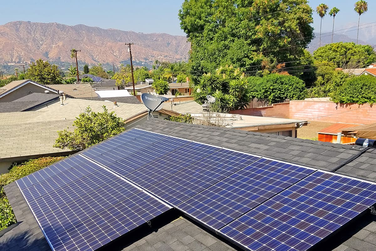 Photo of Azusa Panasonic solar panel installation at the Ortiz residence