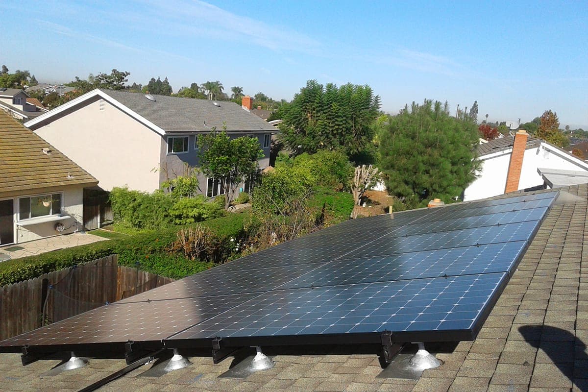 Photo of Costa Mesa SunPower solar panel installation at the Takahashi residence