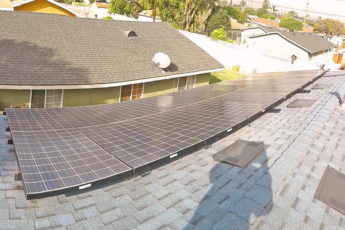 Photo of Huntington Beach solar panel installation at the Muldorf residence