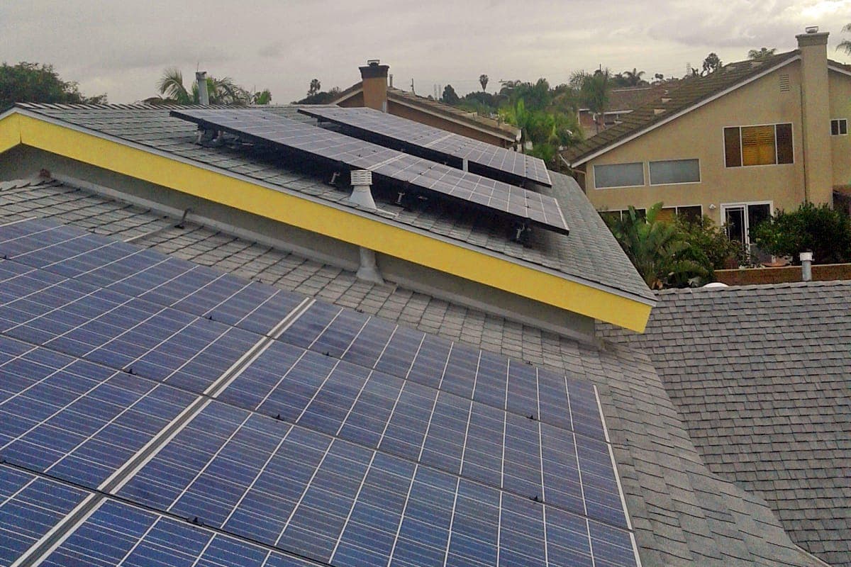 Photo of Huntington Beach Kyocera solar panel installation at the Palacios residence