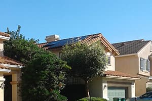 Photo of Irvine LG solar panel installation at the Desai residence