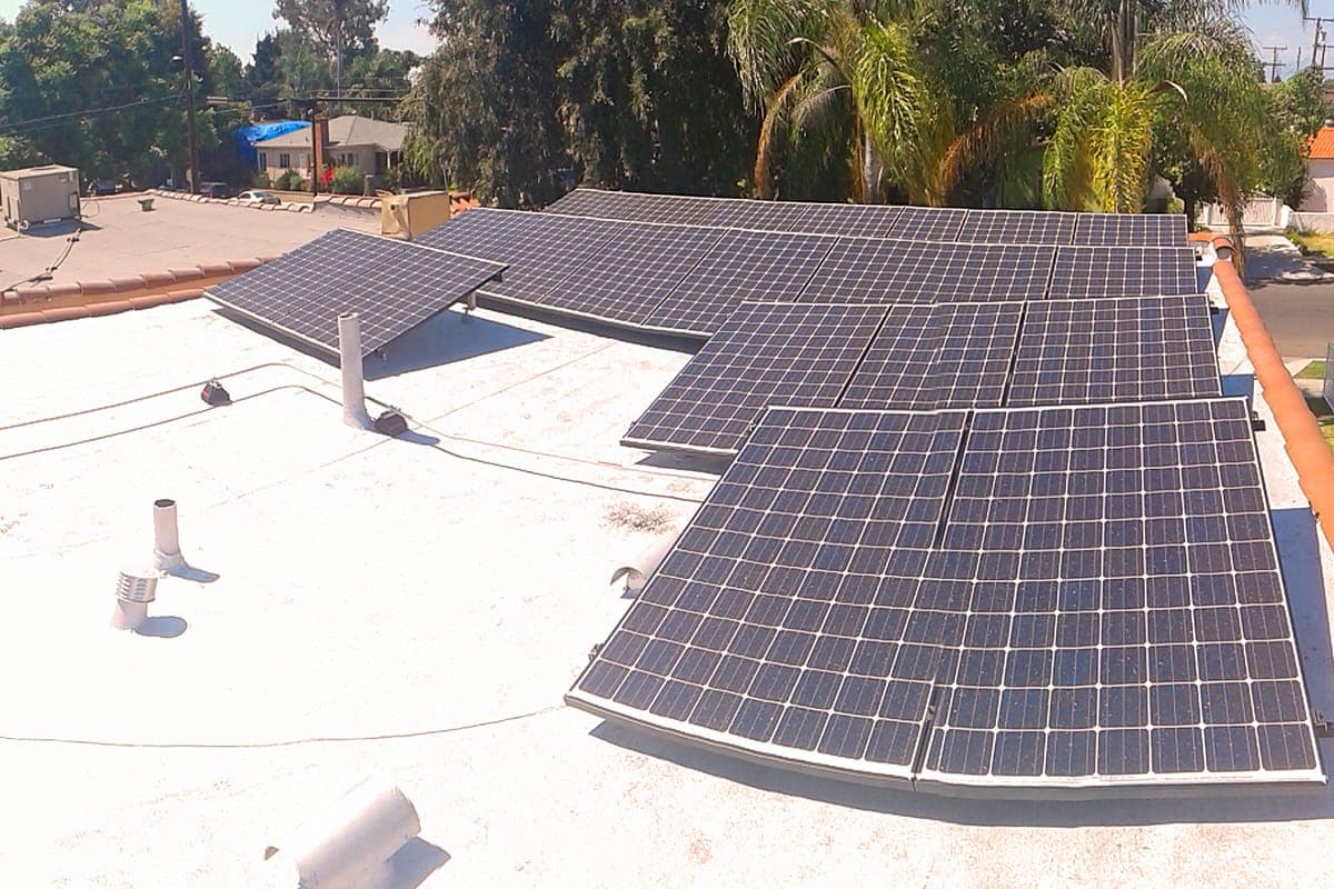Photo of Long Beach Panasonic solar panel installation at the Roberts residence