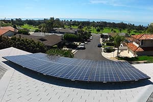 Photo of San Clemente Kyocera solar panel installation at the Thomas residence