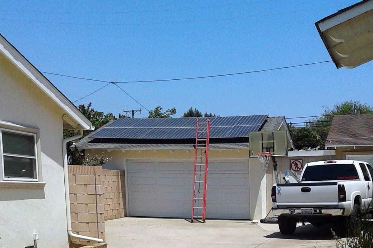 Photo of Santa Ana Panasonic solar panel installation at the Garcia residence
