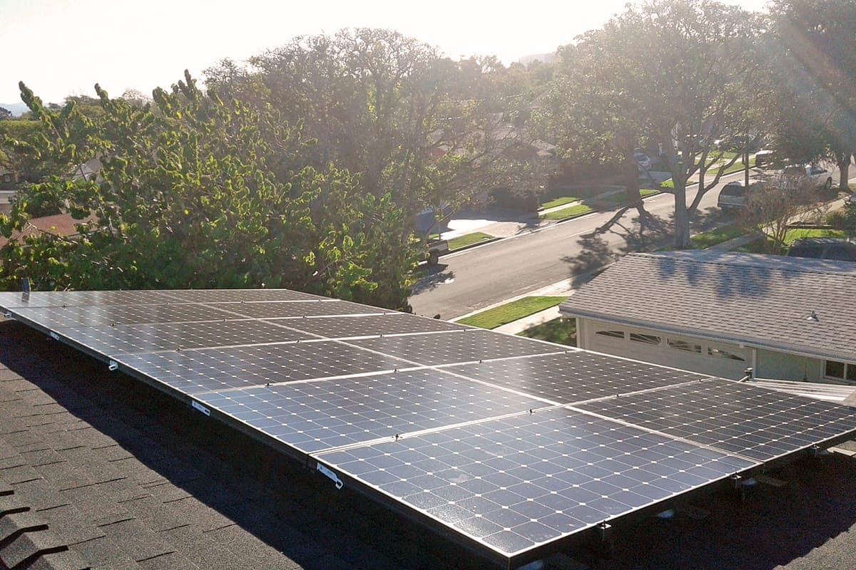 Photo of Santa Ana SunPower solar panel installation at the Miranda residence