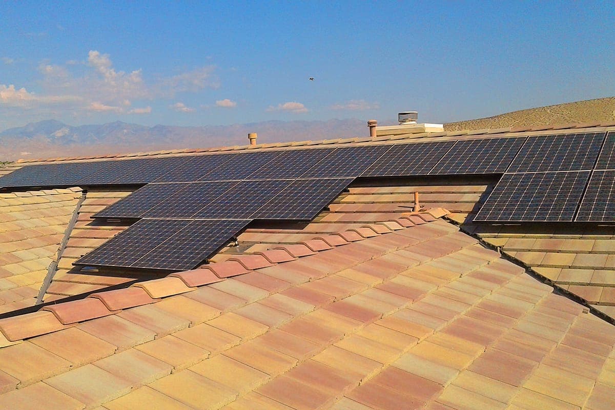 Photo of Cathedral City Panasonic solar panel installation at the Warfield residence