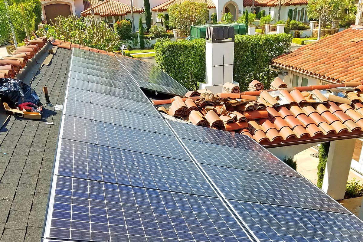 Photo of Corona Panasonic solar panel installation at the Chaya residence