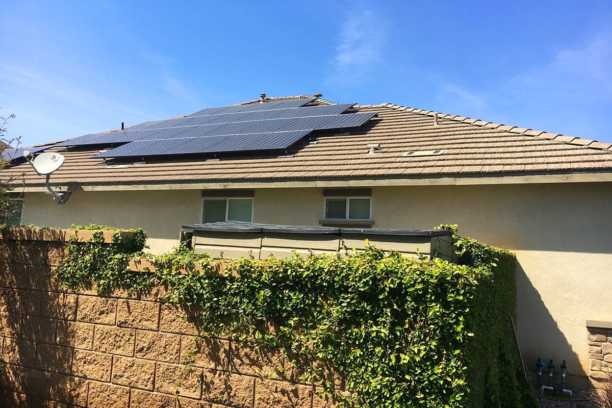 Photo of Eastvale Panasonic solar panel installation at the Weber residence
