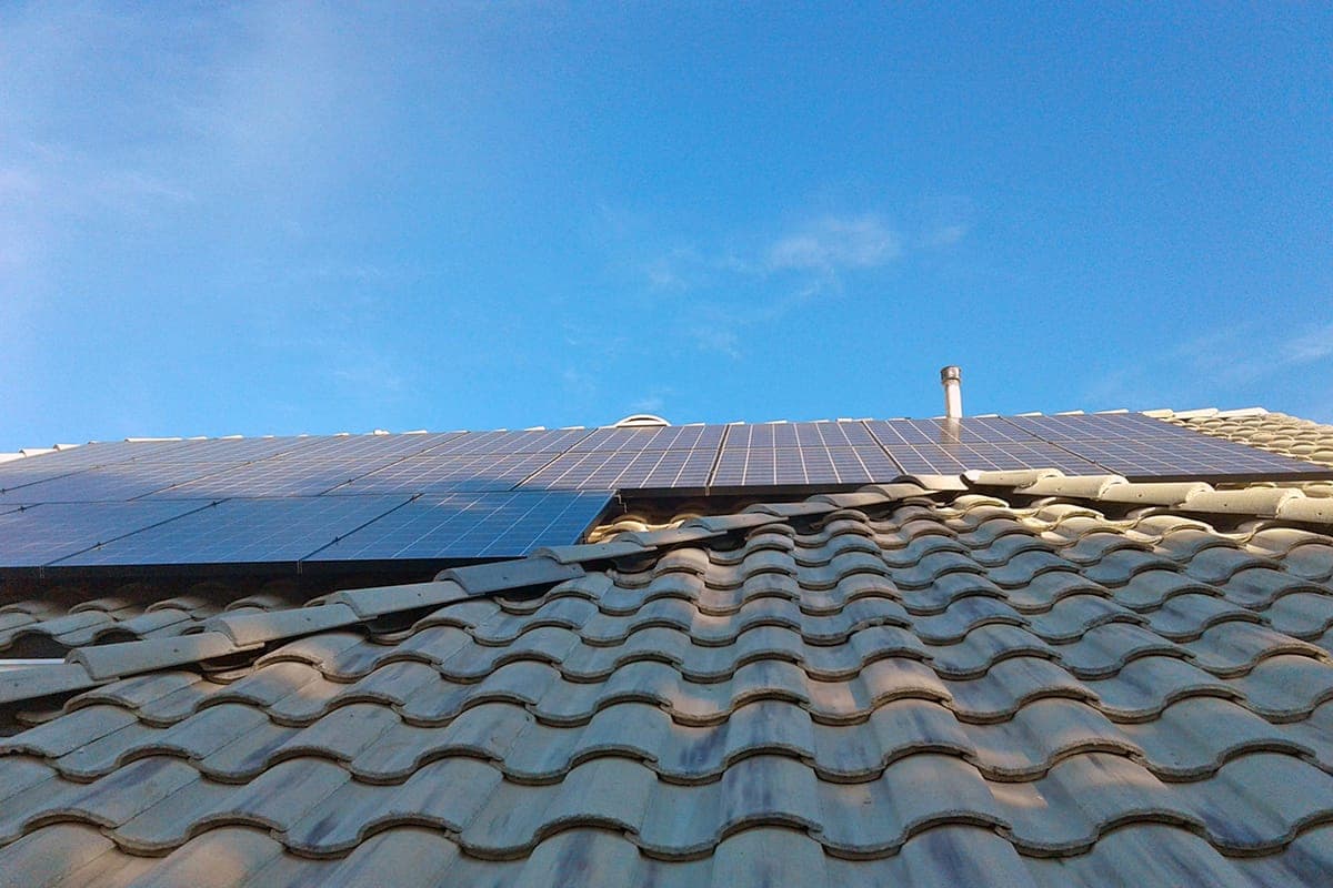 Photo of Redlands Kyocera solar panel installation at the Downey residence