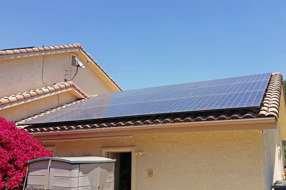 Photo of Rancho Cucamonga LG solar panel installation at the Woodruff residence