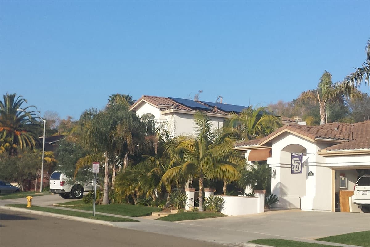 Photo of Encinitas SunPower SPR-X21-345-WHT solar panel installation by Sullivan Solar Power at the Bunn residence