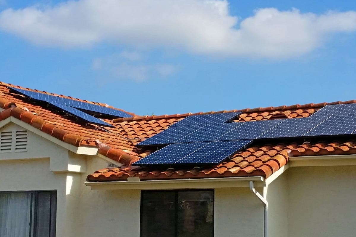 Photo of Escondido SunPower solar panel installation at the Erwin residence