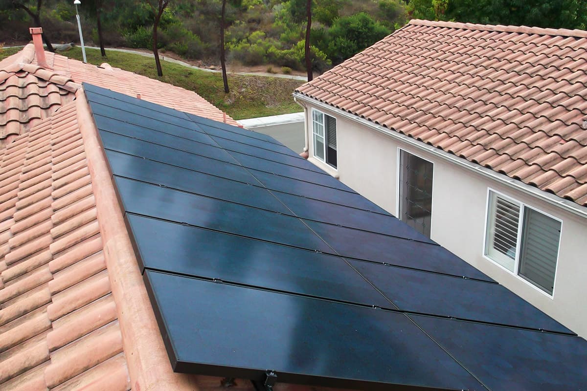 Photo of Escondido SunPower SPR-X21-345-WHT solar panel installation by Sullivan Solar Power at the Hall residence