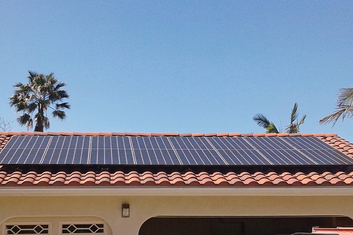 Photo of Escondido LG solar panel installation at the Maguire residence