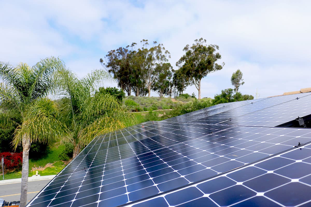 Photo of Escondido SunPower SPR-X21-345-WHT solar panel installation by Sullivan Solar Power at the Marzo residence