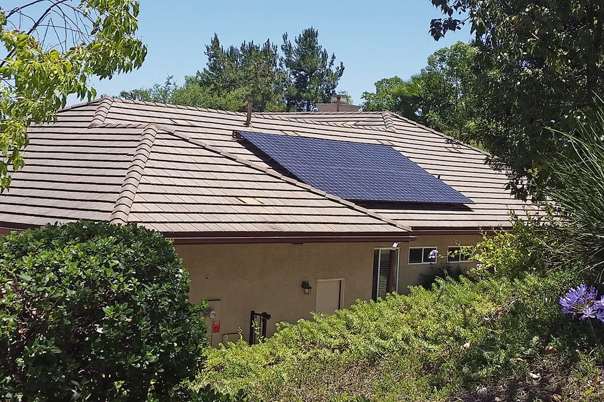 Photo of Escondido solar panel installation at the Wahrenbrock residence