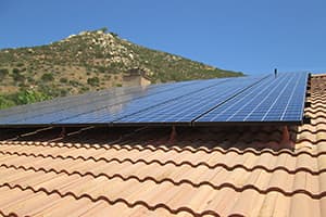 Photo of Poway Kyocera KD250GX-LFB2 solar panel installation by Sullivan Solar Power at the Jurf residence