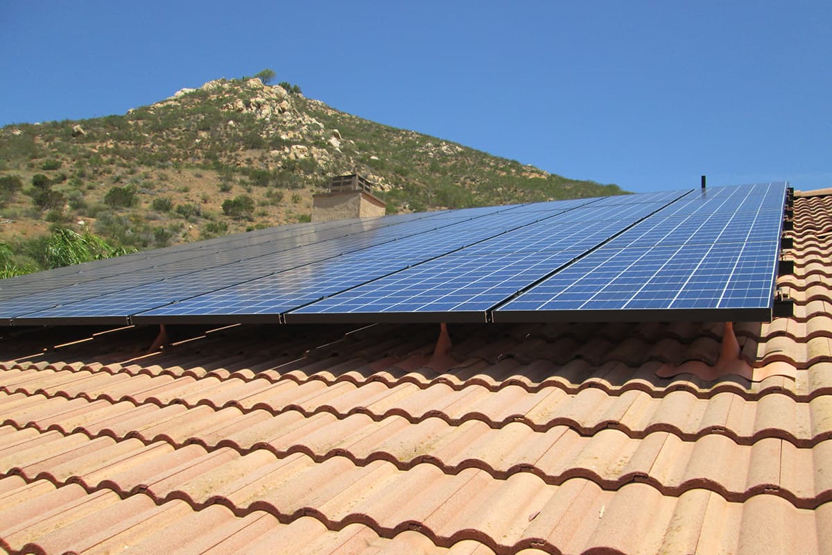 Photo of Poway Kyocera KD250GX-LFB2 solar panel installation by Sullivan Solar Power at the Jurf residence