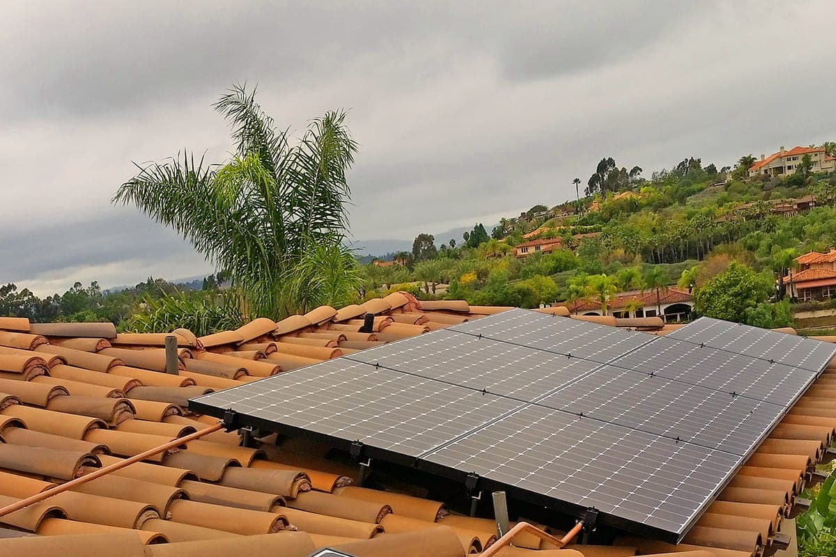 Photo of Rancho Santa Fe SunPower solar panel installation at the Moore residence