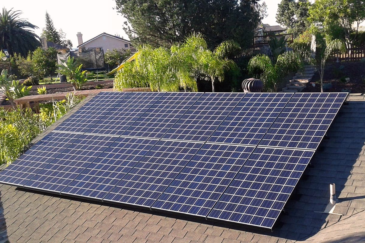Photo of San Diego Kyocera solar panel installation at the Crouch residence