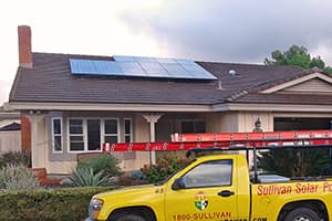 Photo of San Diego Kyocera solar panel installation at the Gahagan residence