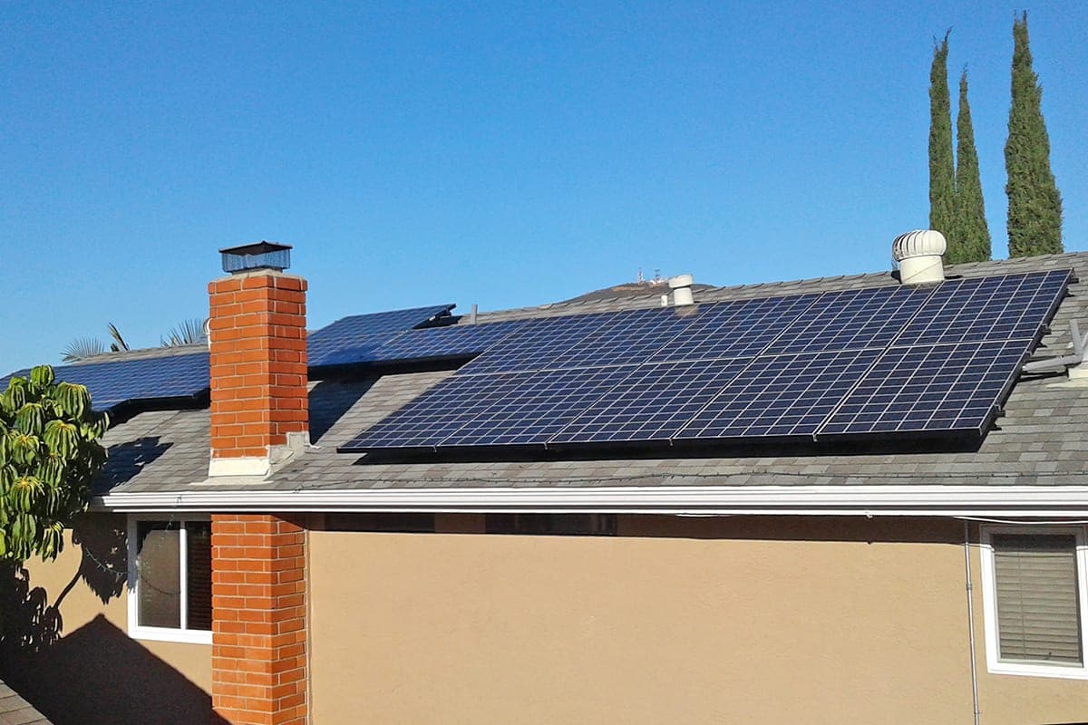 Photo of San Diego Kyocera solar panel installation at the Hernandez residence