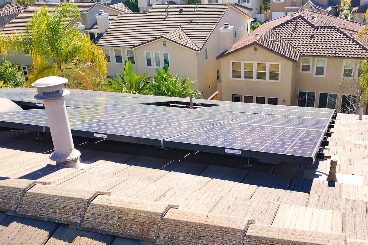 Photo of San Diego Kyocera solar panel installation by Sullivan Solar Power at the Lebron residence