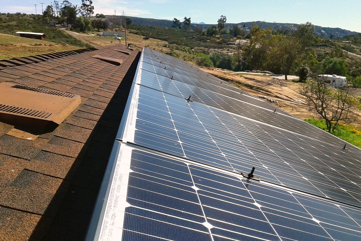 Photo of Ramona Panasonic solar panel installation by Sullivan Solar Power at the Vest residence