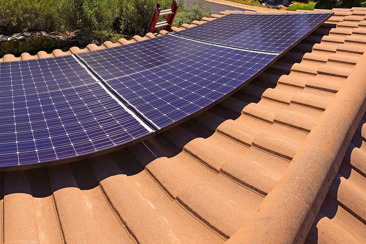 Photo of Ramona Panasonic solar panel installation at the Wright residence
