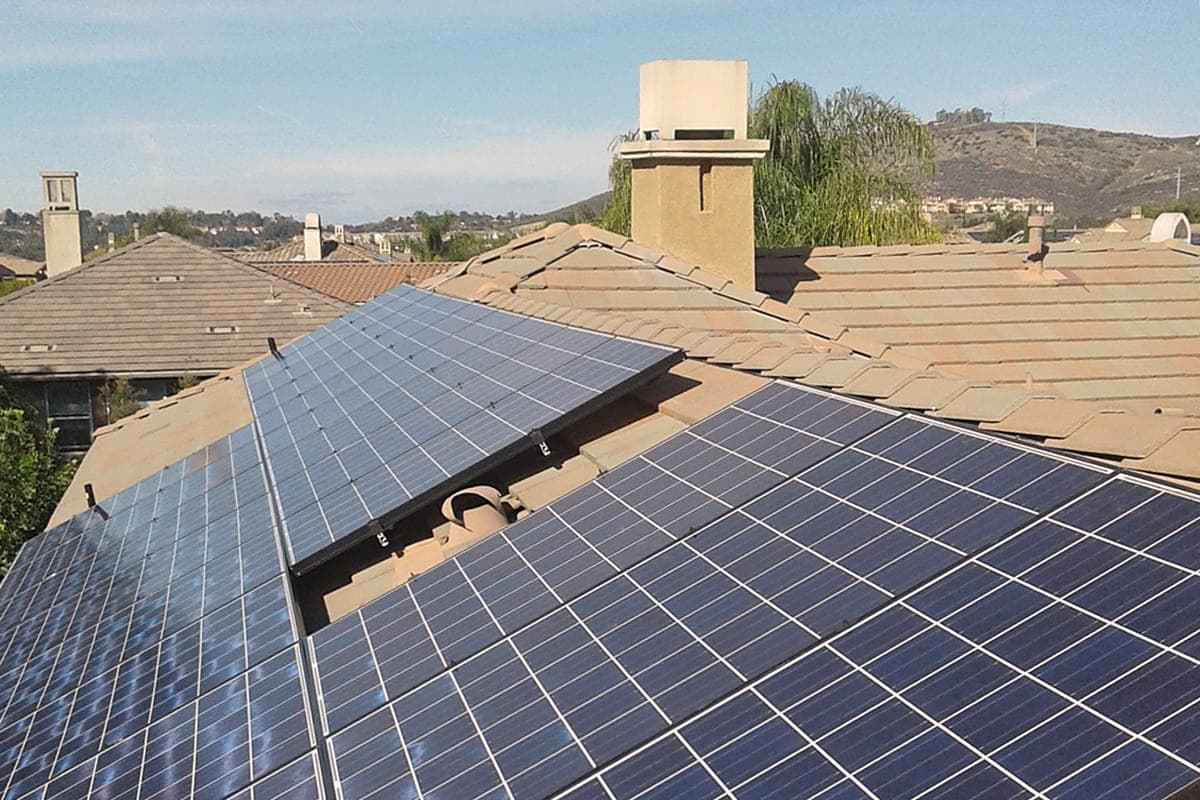 Photo of San Marcos Kyocera solar panel installation at the Ressmer residence